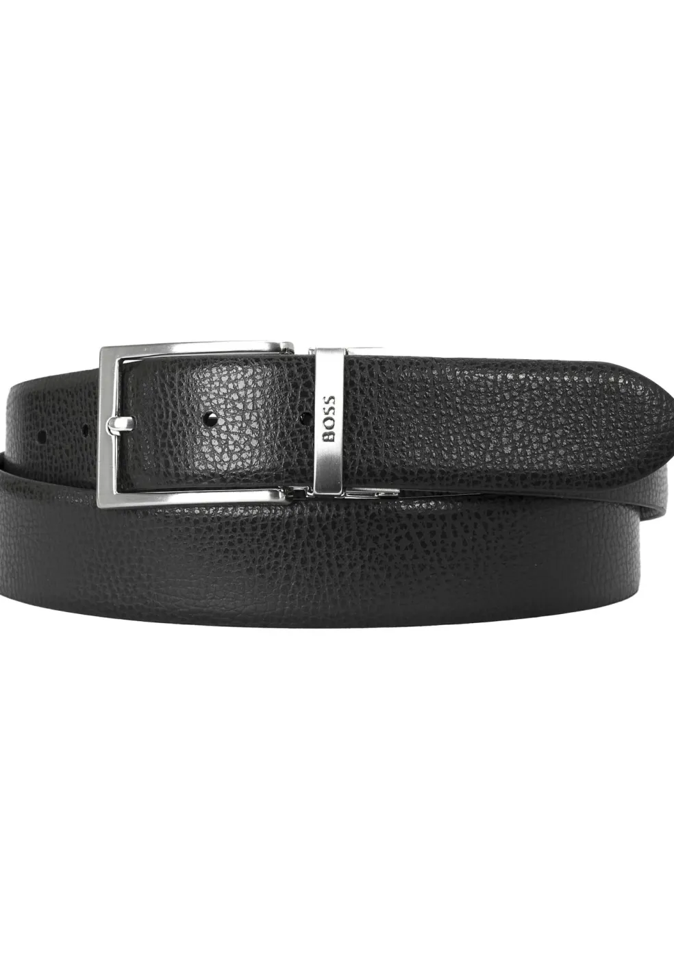 BOSS leren heren riem, zwart