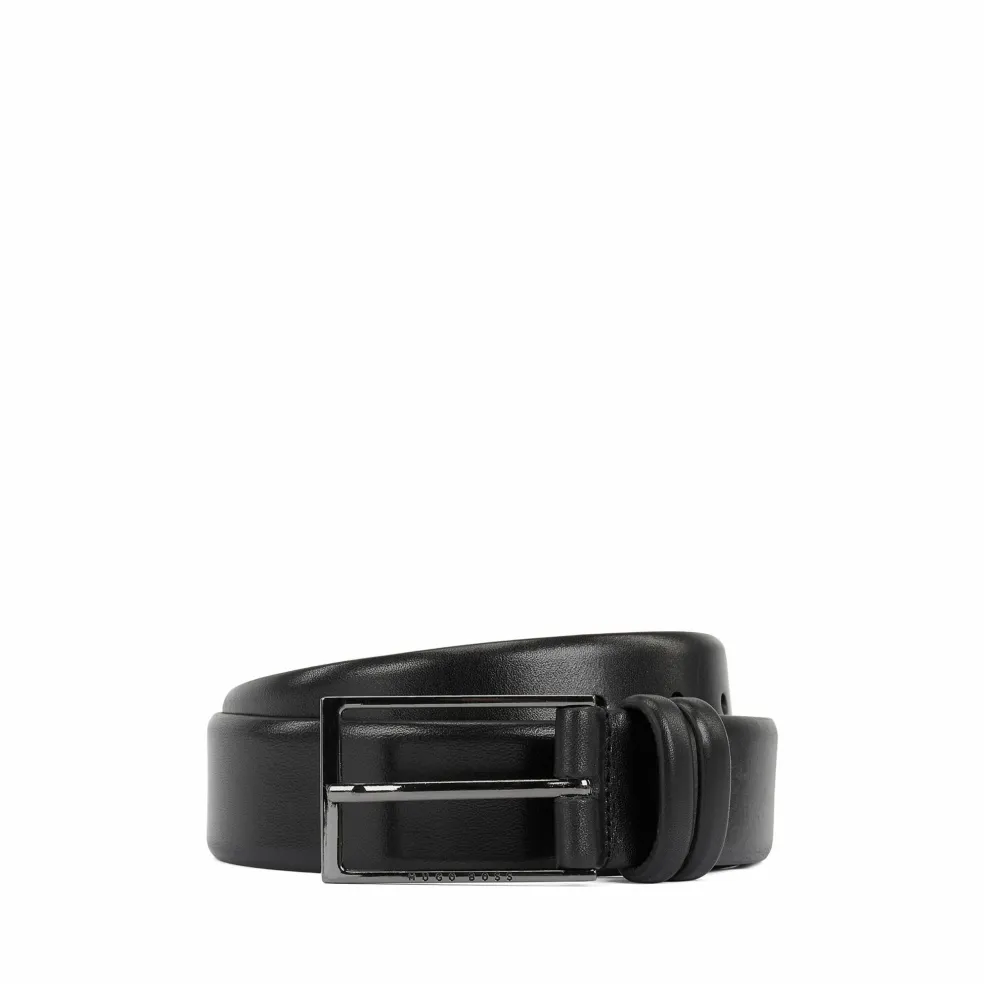 BOSS leren heren riem, zwart