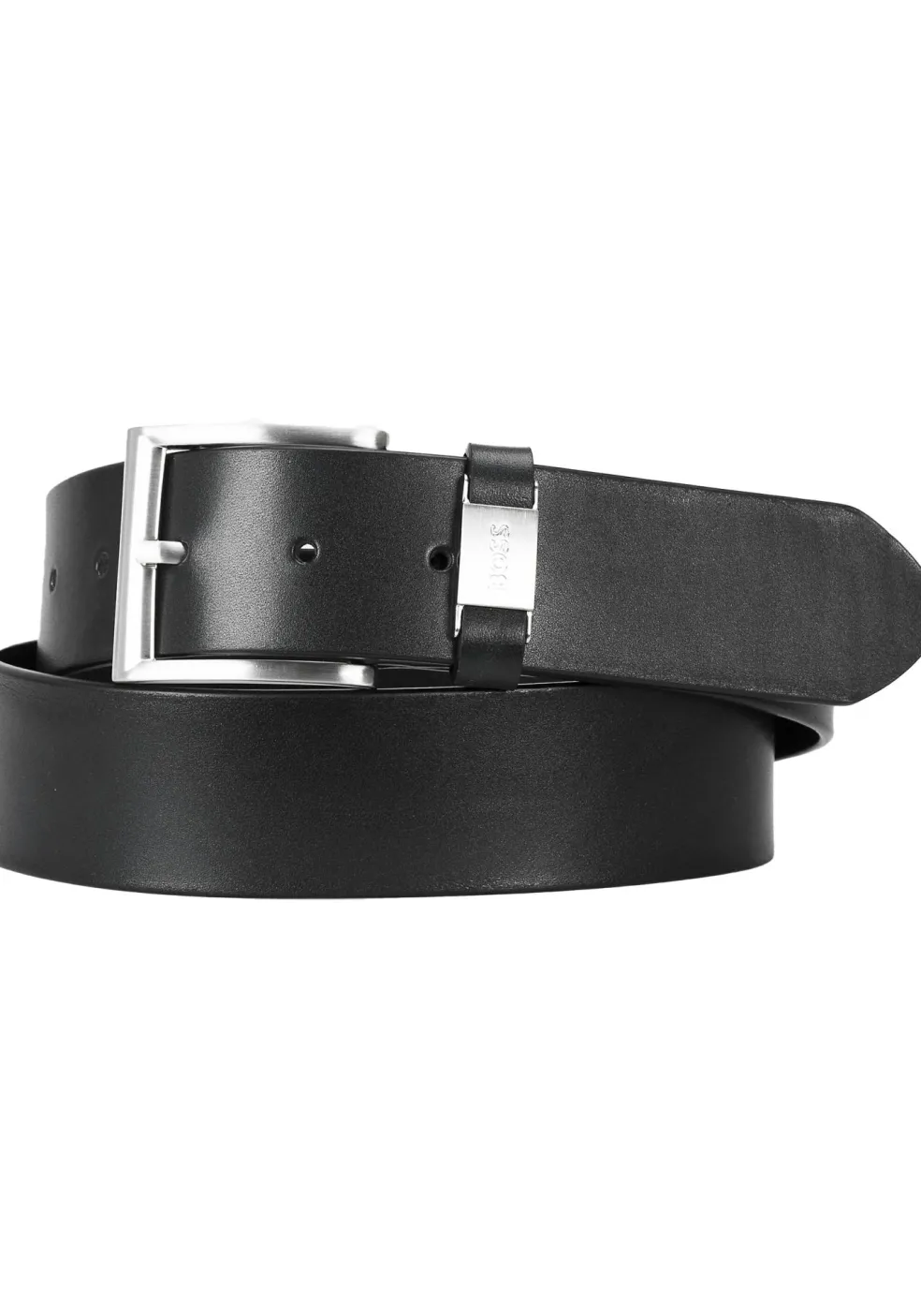 BOSS leren heren riem, zwart