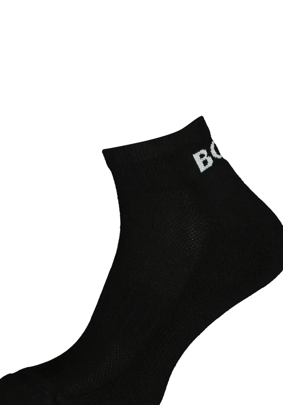 BOSS logo sportsokken (2-pack), heren enkelsokken, zwart