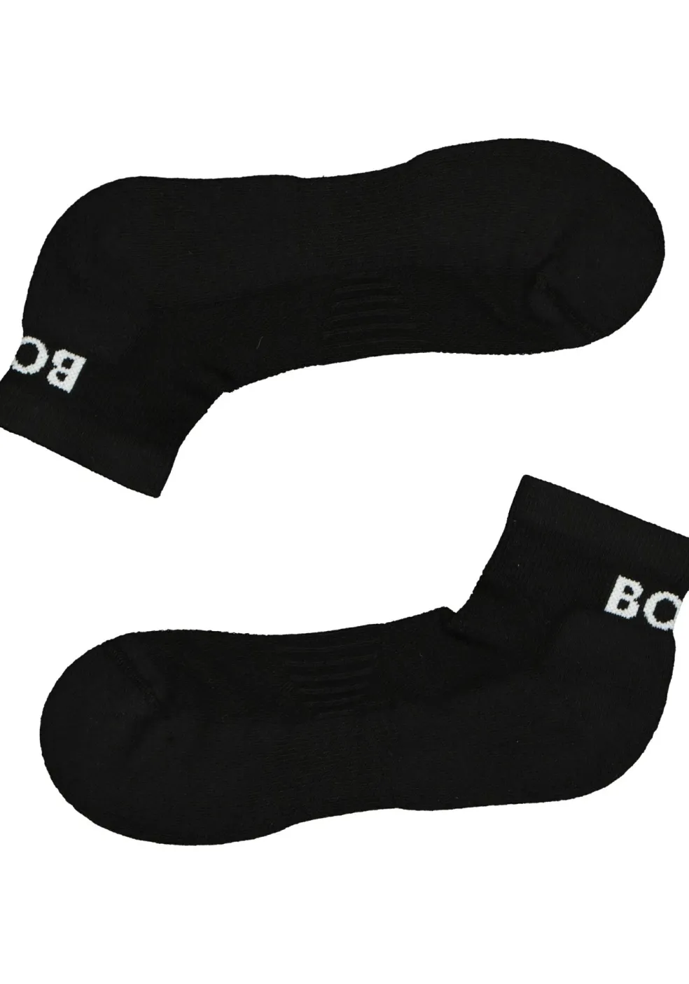 BOSS logo sportsokken (2-pack), heren enkelsokken, zwart