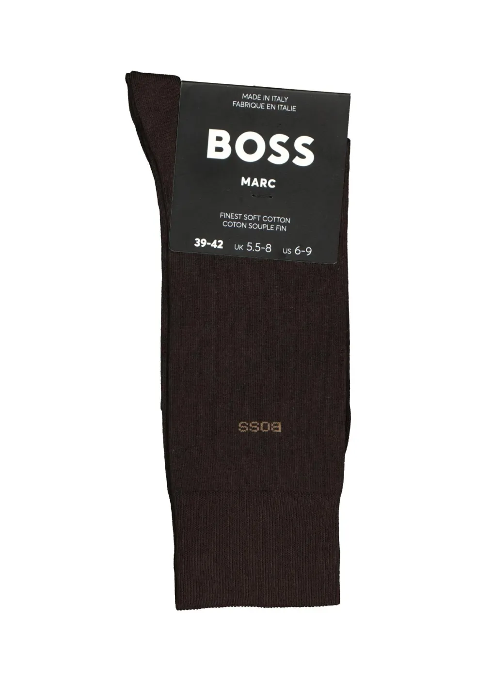 BOSS Marc uni (1-pack), herensokken katoen, donkerbruin