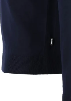 BOSS Musso, heren trui wol, slim fit coltrui, donkerblauw