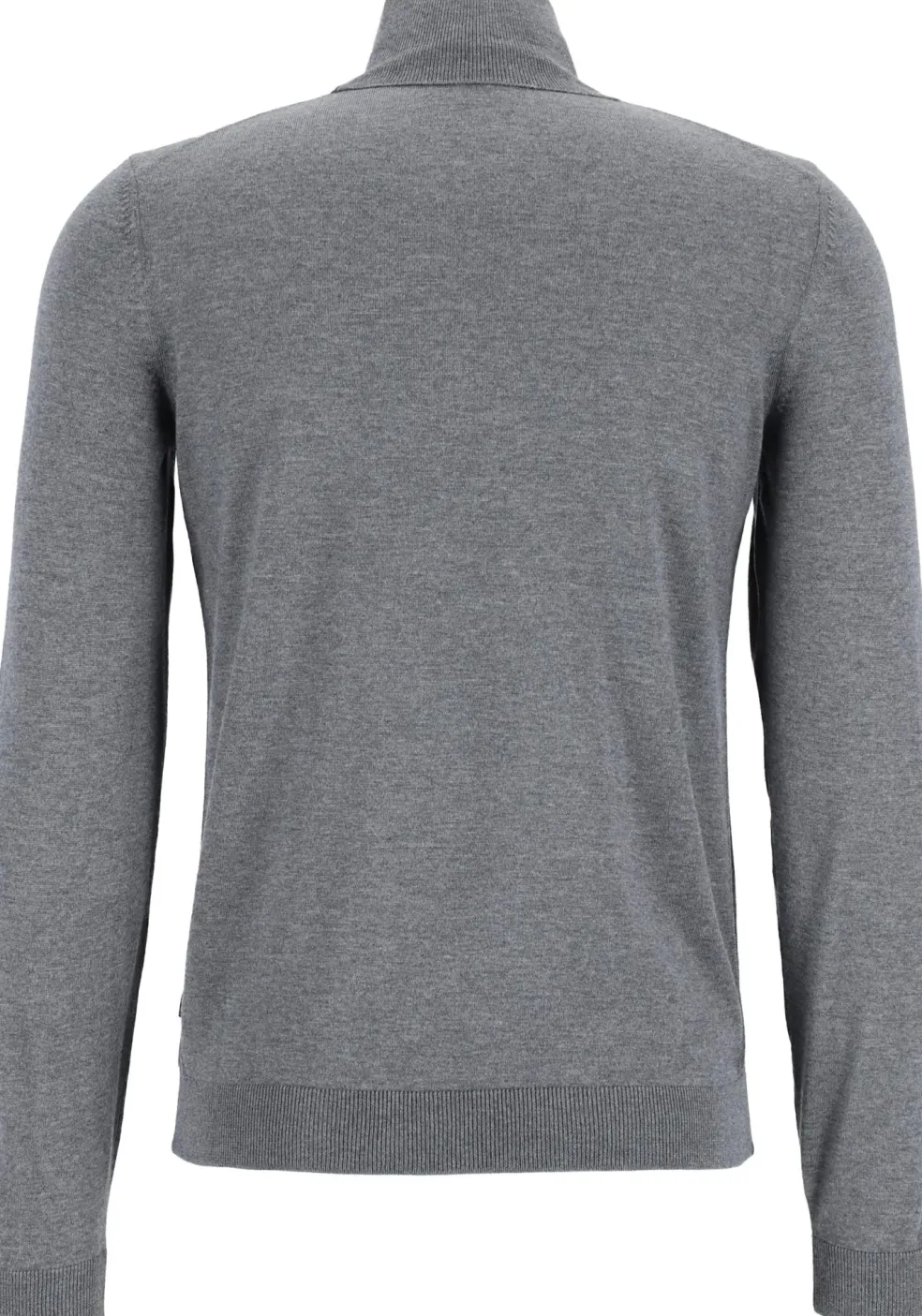 BOSS Musso, heren trui wol, slim fit coltrui, grijs