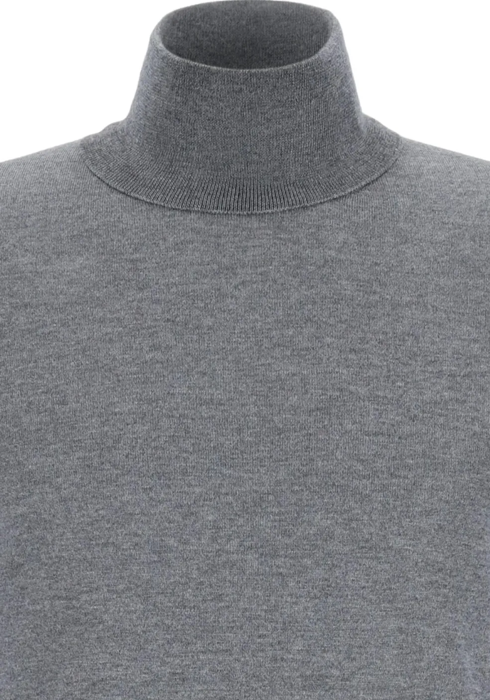 BOSS Musso, heren trui wol, slim fit coltrui, grijs