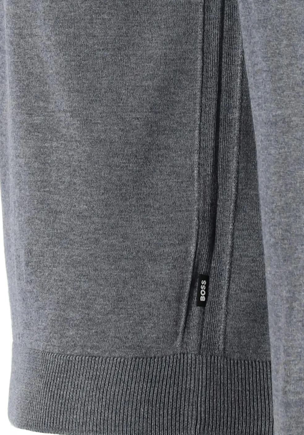 BOSS Musso, heren trui wol, slim fit coltrui, grijs