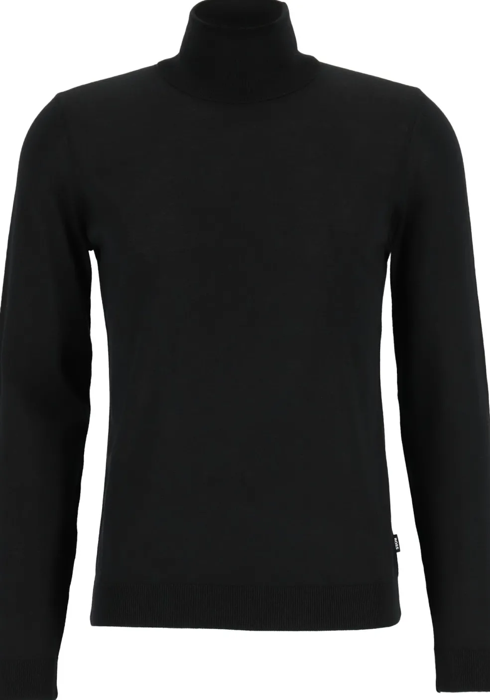 BOSS Musso, heren trui wol, slim fit coltrui, zwart