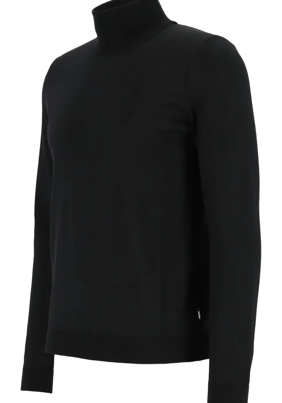 BOSS Musso, heren trui wol, slim fit coltrui, zwart