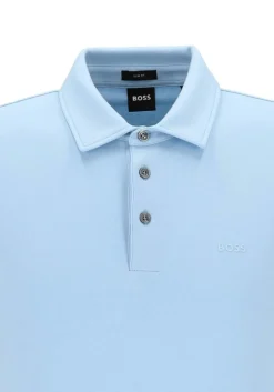 BOSS Palosh slim fit heren polo, pique, lichtblauw