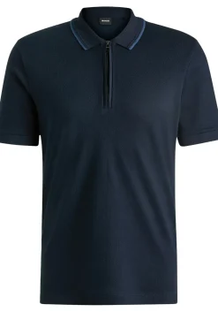 BOSS Paras regular fit heren polo, pique, donkerblauw