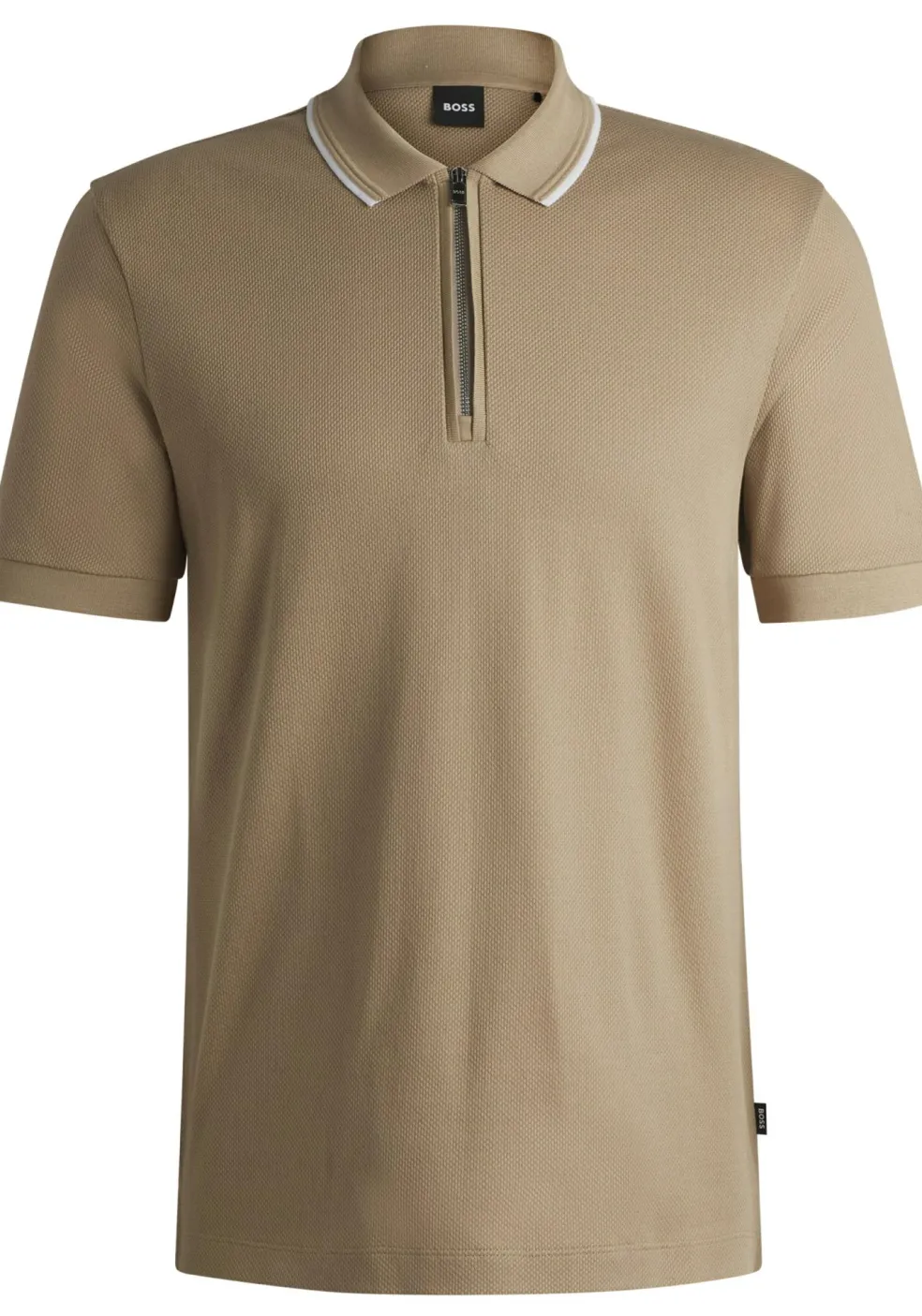 BOSS Paras regular fit heren polo, pique, licht beige