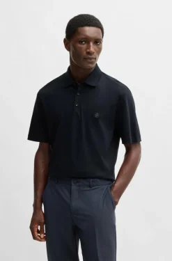 BOSS Parris regular fit heren polo, pique, donkerblauw
