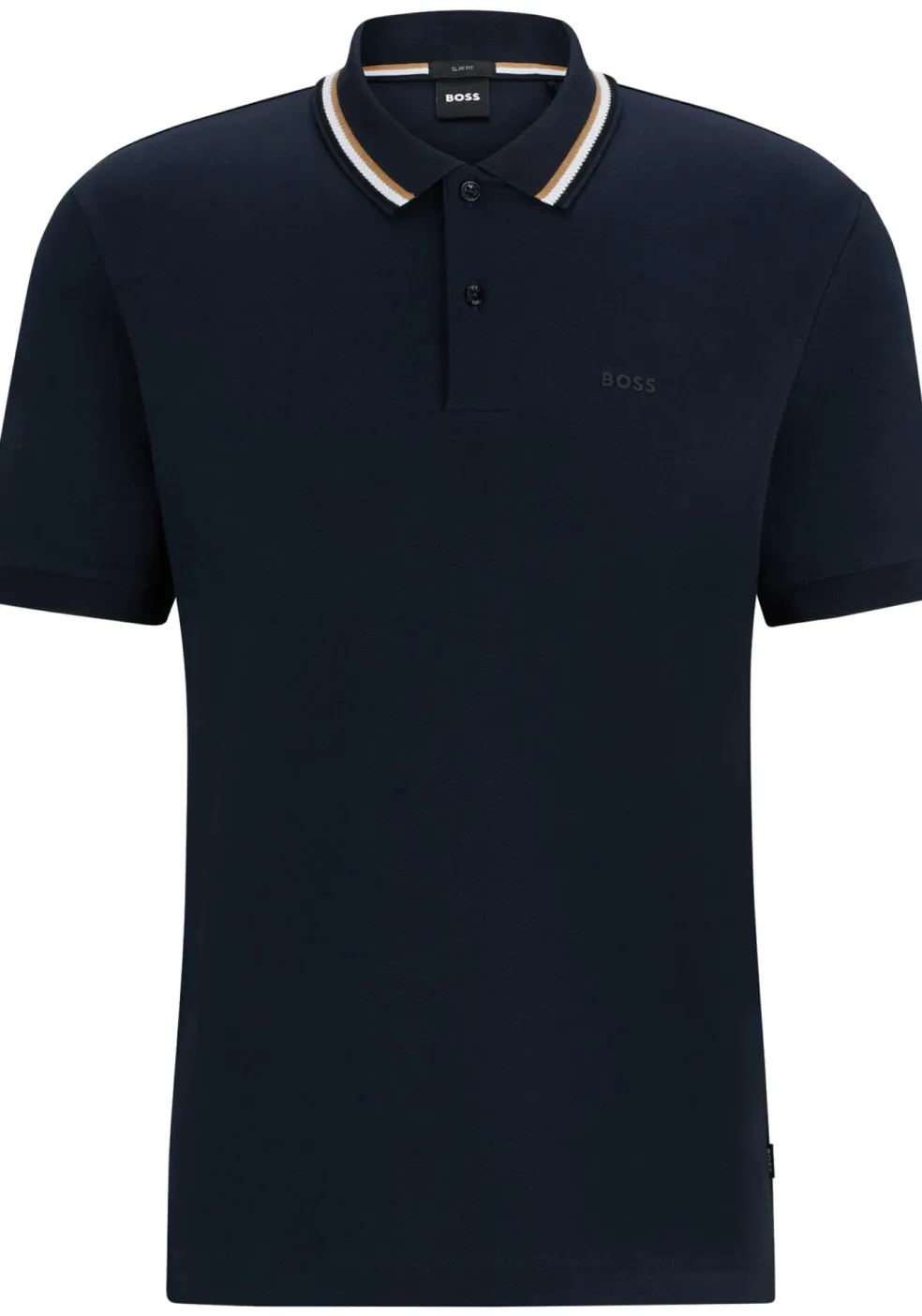 BOSS Penrose slim fit polo, jersey, donkerblauw
