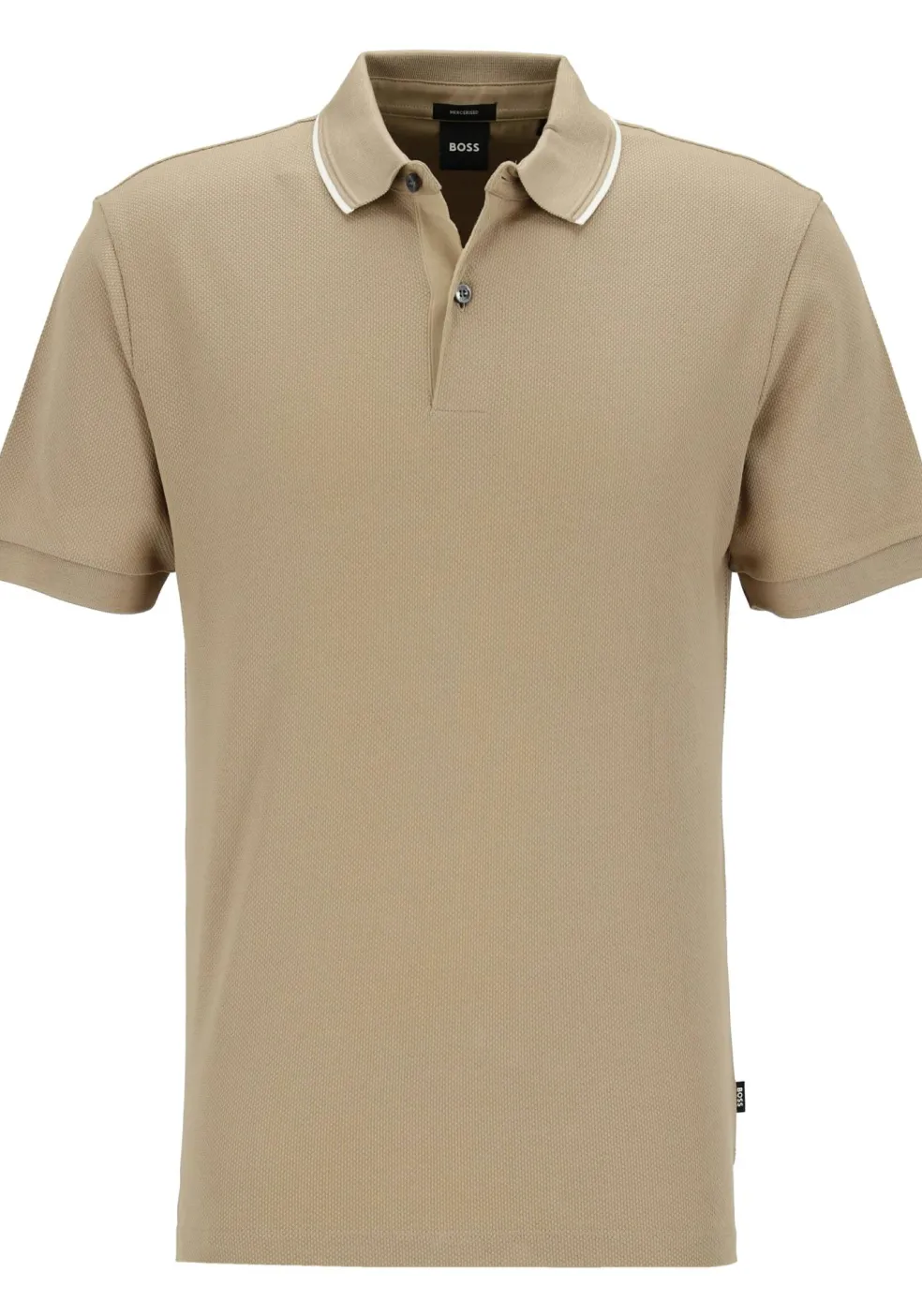 BOSS Prout regular fit heren polo, pique, licht beige