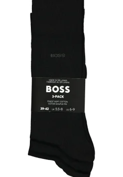 BOSS regular socks (3-pack), herensokken katoen, zwart