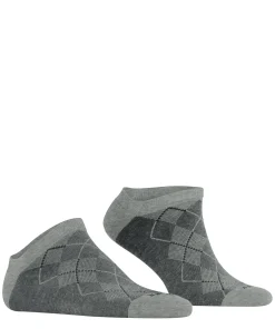 Burlington Carrington heren sneakersokken, grijs (lightgrey/red)