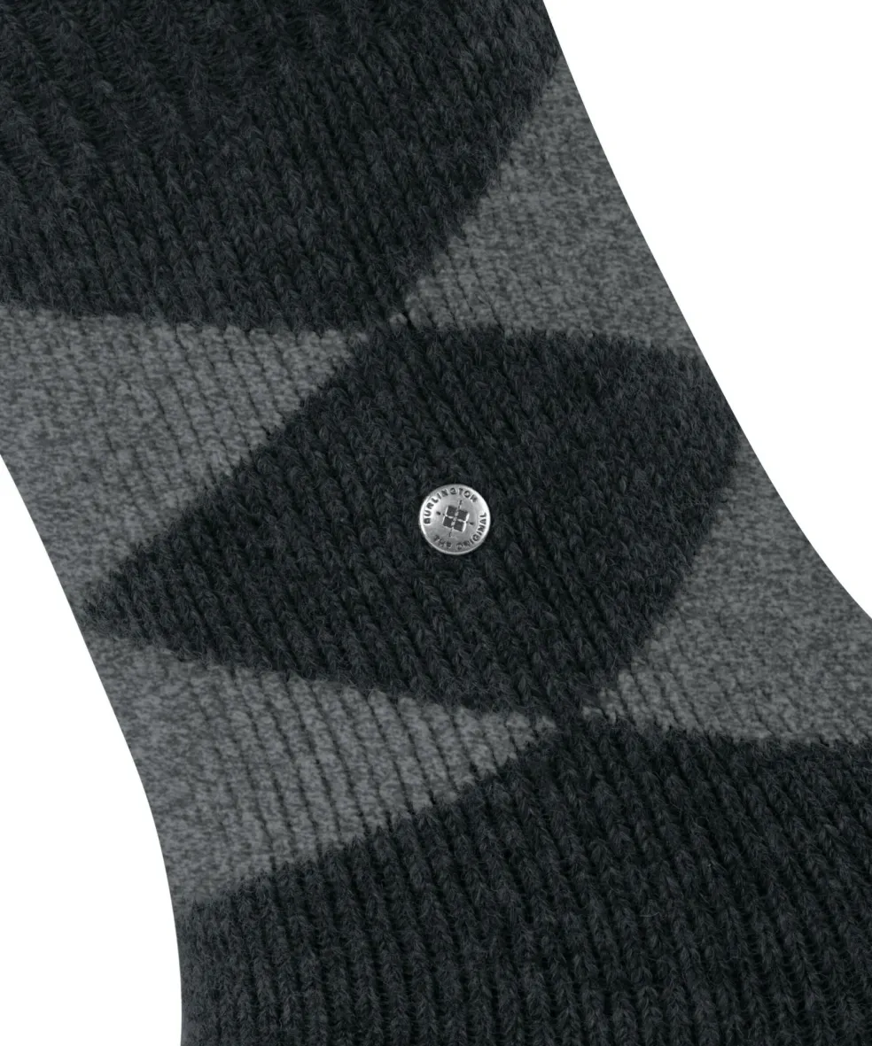 Burlington Cosy Argyle damessokken, zwart (black)