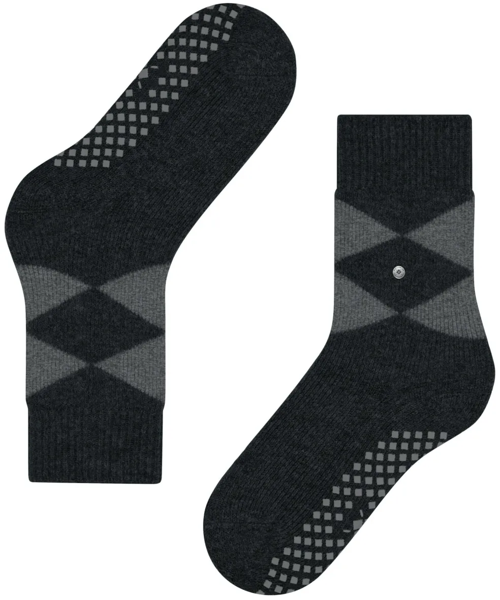 Burlington Cosy Argyle damessokken, zwart (black)