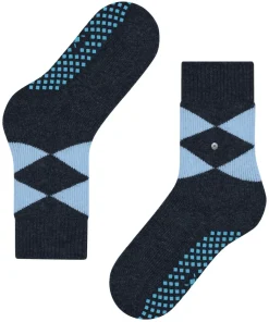 Burlington Cosy Argyle damessokken, blauw (midnight)