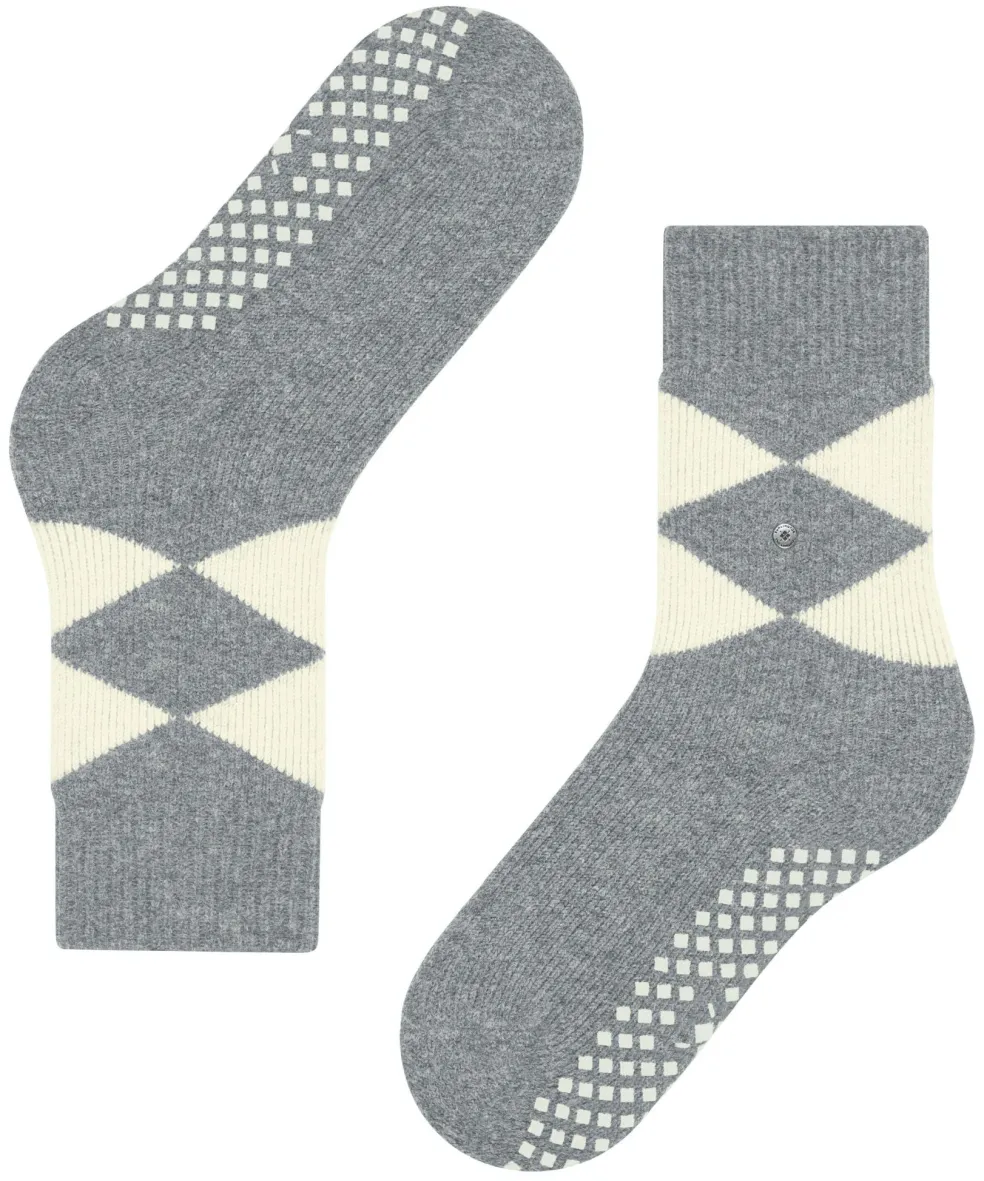 Burlington Cosy Argyle damessokken, grijs (grey mel.)