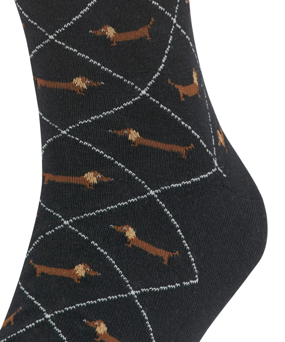 Burlington Dachshund herensokken, zwart (black)
