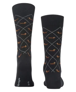 Burlington Dachshund herensokken, zwart (black)