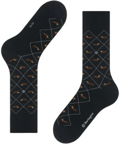 Burlington Dachshund herensokken, zwart (black)