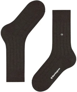 Burlington Dover herensokken, bruin (brown mel.)