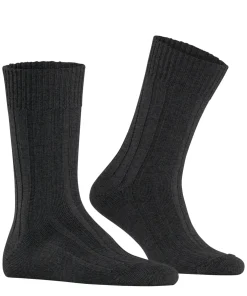 Burlington Dover herensokken, grijs (asphalt mel.)
