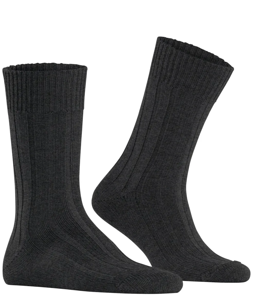 Burlington Dover herensokken, grijs (asphalt mel.)