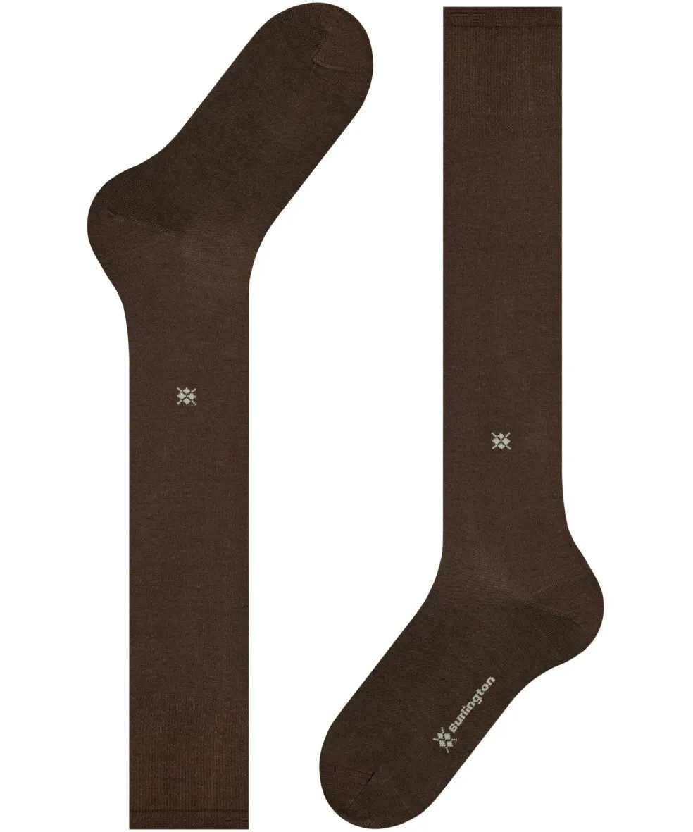 Burlington Dublin heren kniekousen, bruin (chocolate)