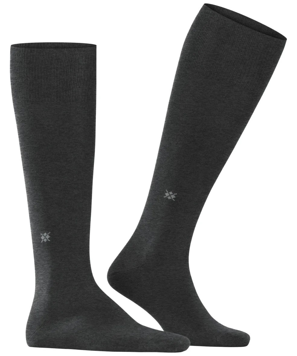 Burlington Dublin heren kniekousen, grijs (anthracite mel.)