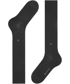 Burlington Dublin heren kniekousen, grijs (anthracite mel.)