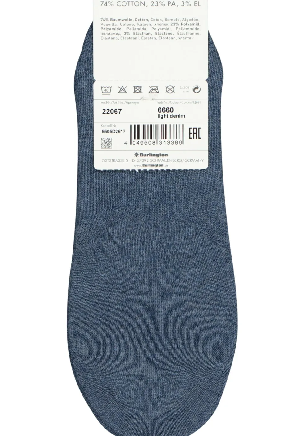 Burlington Everyday dames invisible sokken (2-pack), katoen, jeansblauw (light denim)