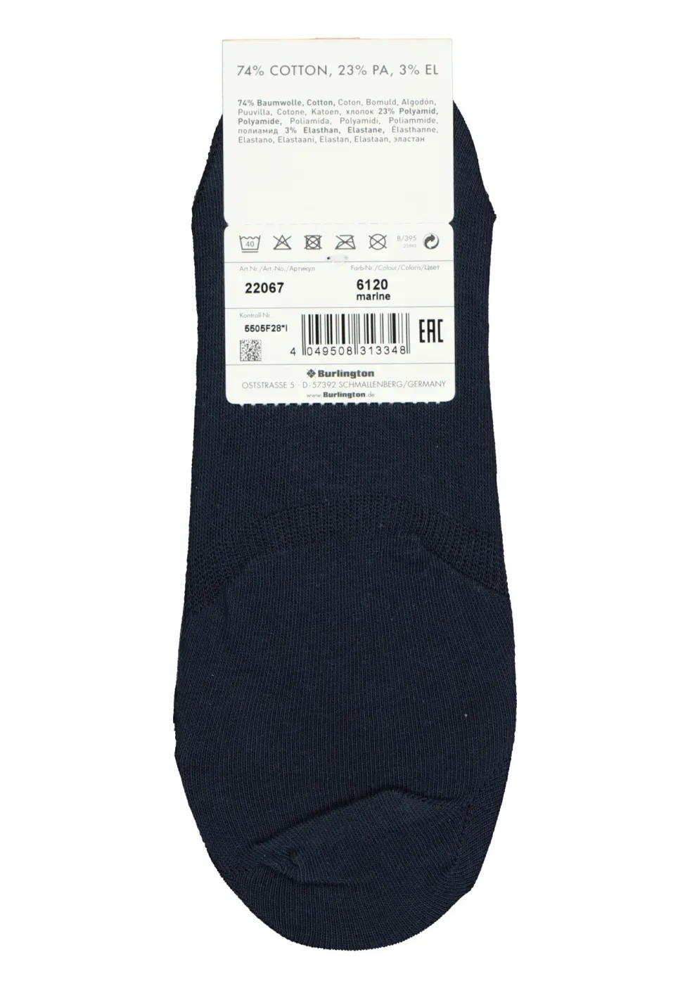 Burlington Everyday dames invisible sokken (2-pack), katoen, donkerblauw (marine)