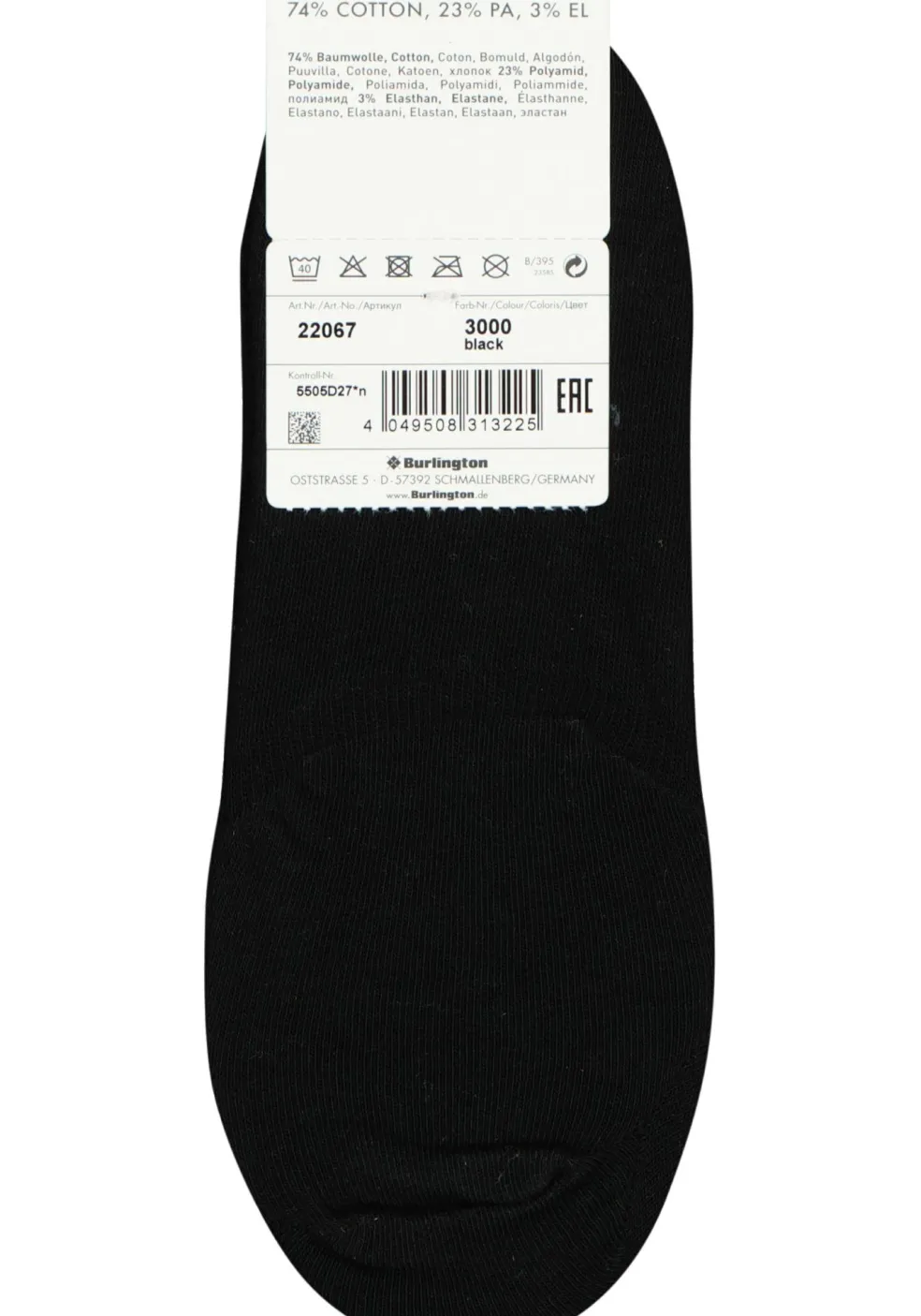 Burlington Everyday dames invisible sokken (2-pack), katoen, zwart