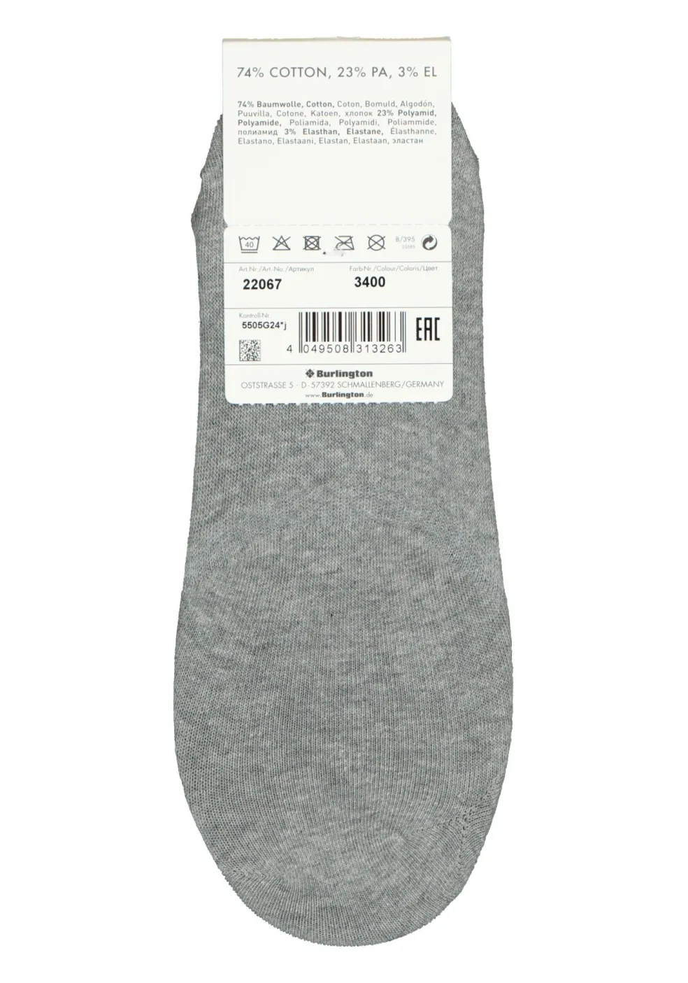Burlington Everyday dames invisible sokken (2-pack), katoen, grijs (light grey)