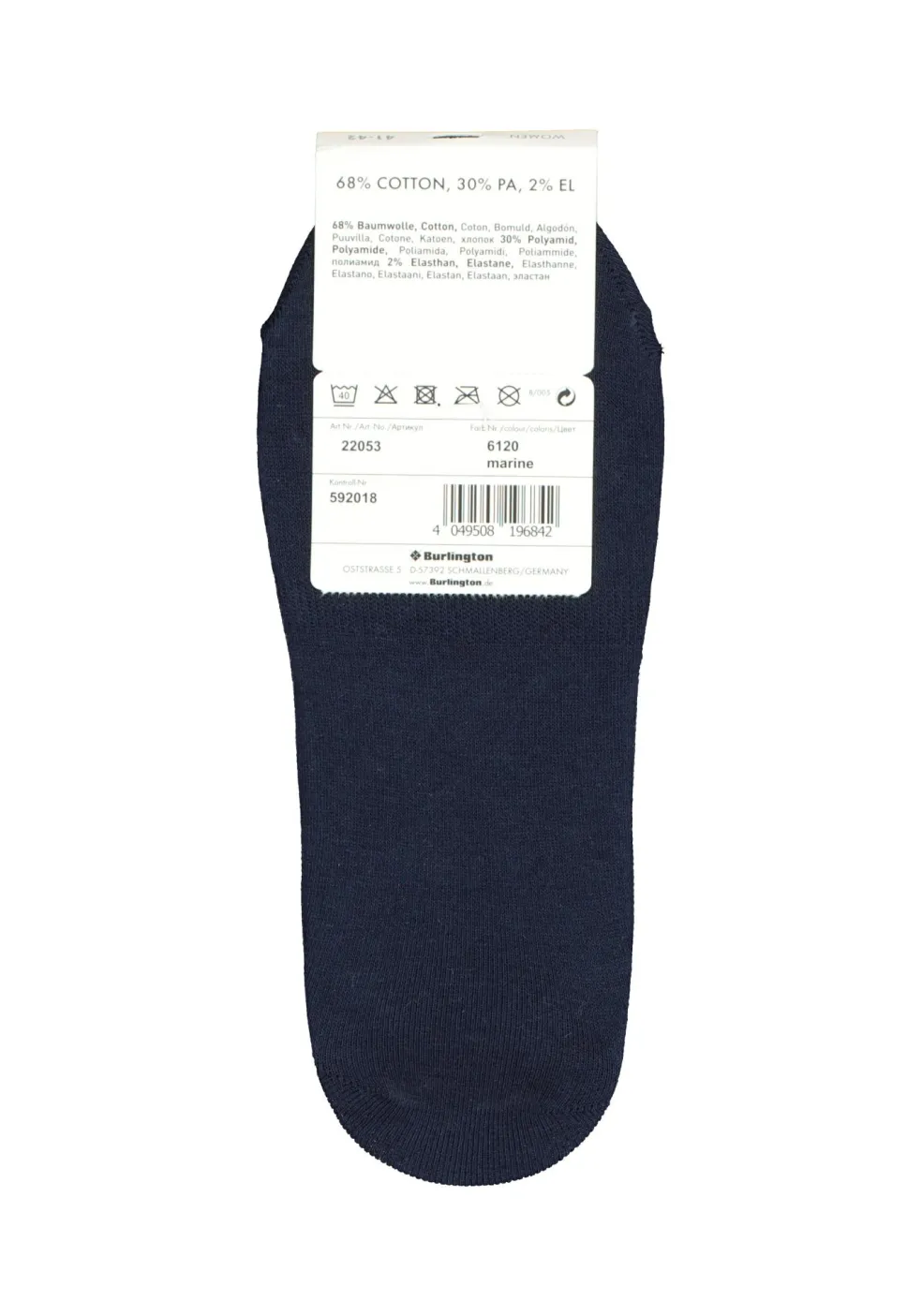 Burlington Everyday dames invisible sokken (2-pack), katoen, marine blauw