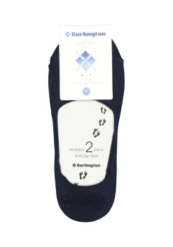 Burlington Everyday dames invisible sokken (2-pack), katoen, marine blauw