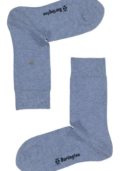 Burlington Everyday damessokken (2-pack), katoen, licht jeansblauw en geruit