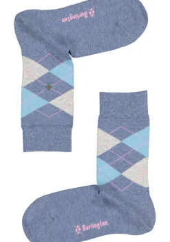 Burlington Everyday damessokken (2-pack), katoen, licht jeansblauw en geruit