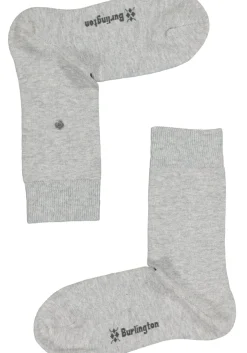 Burlington Everyday damessokken (2-pack), katoen, lichtgrijs en geruit