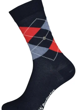 Burlington Everyday damessokken (2-pack), katoen, marine blauw en geruit