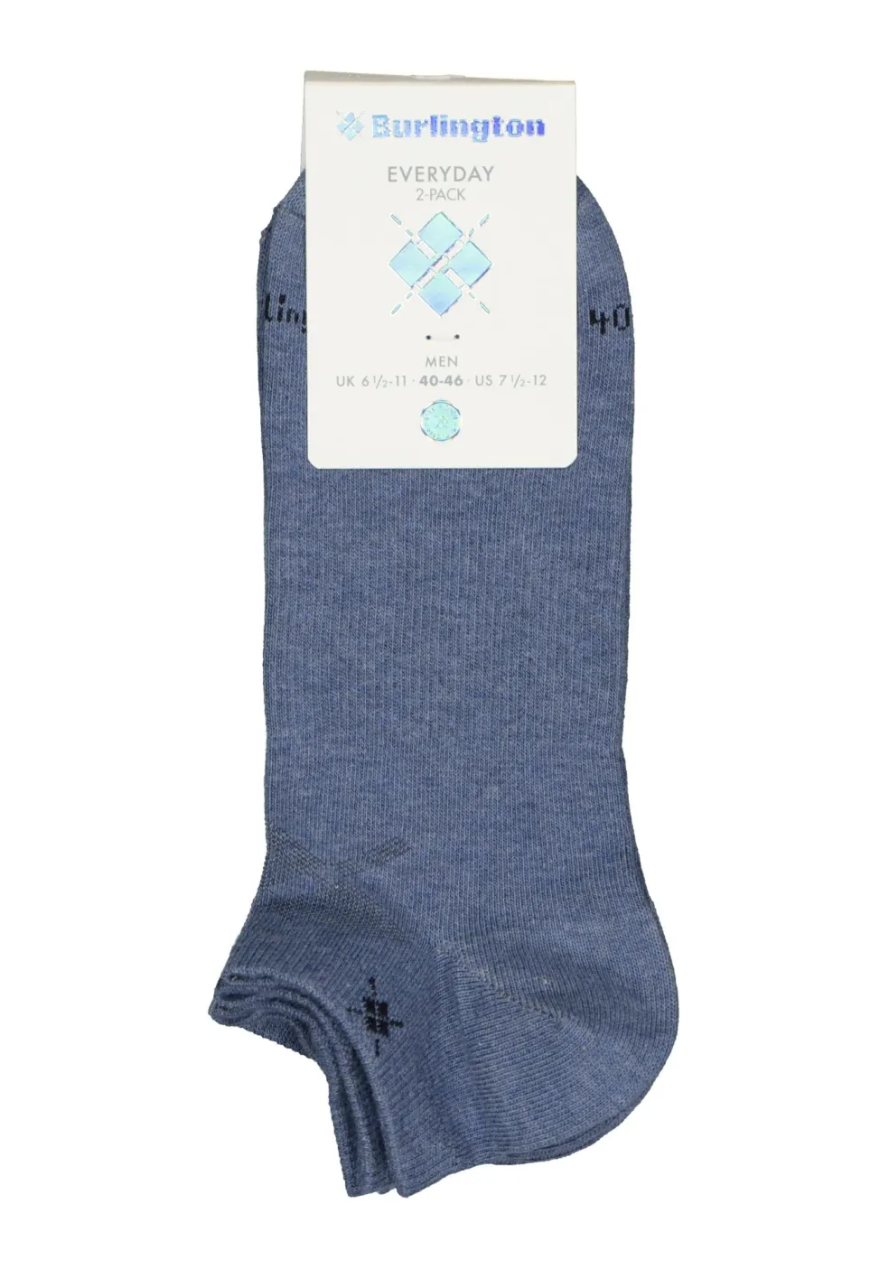 Burlington Everyday heren enkelsokken (2-pack), katoen, jeans blauw