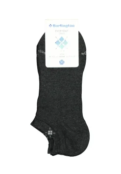 Burlington Everyday heren enkelsokken (2-pack), katoen, antraciet grijs