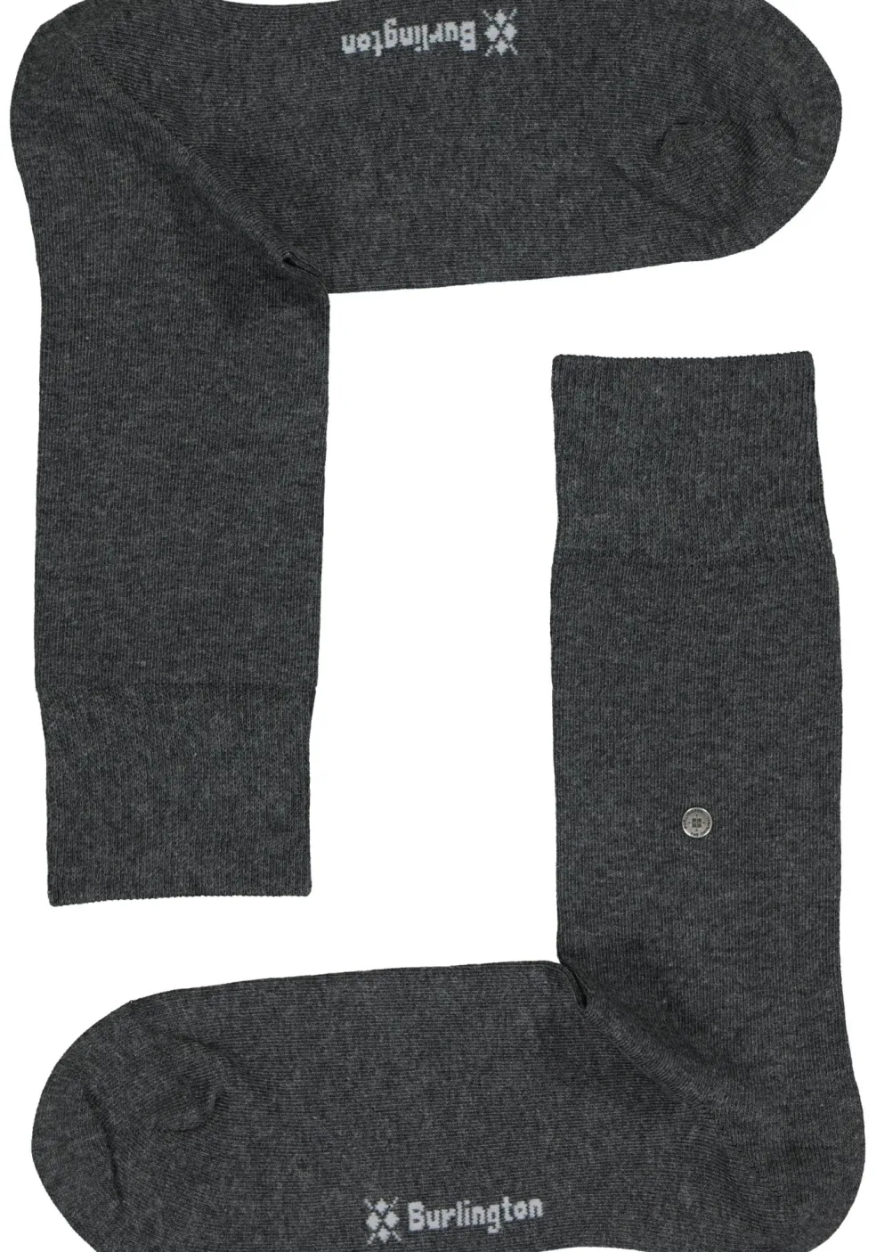 Burlington Everyday herensokken (2-pack), katoen, antraciet uni en geruit