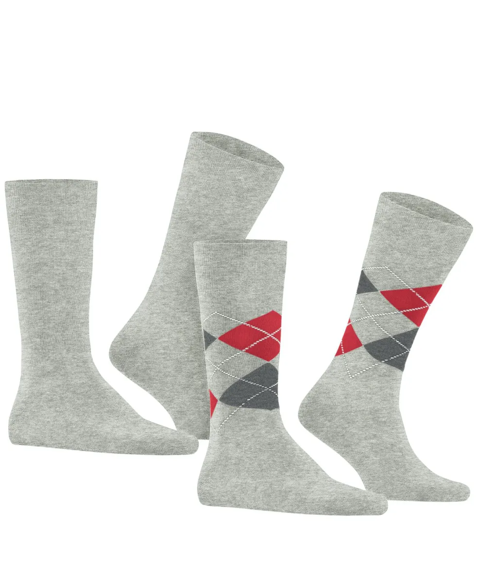 Burlington Everyday 2-Pack herensokken, grijs (lt. heather)