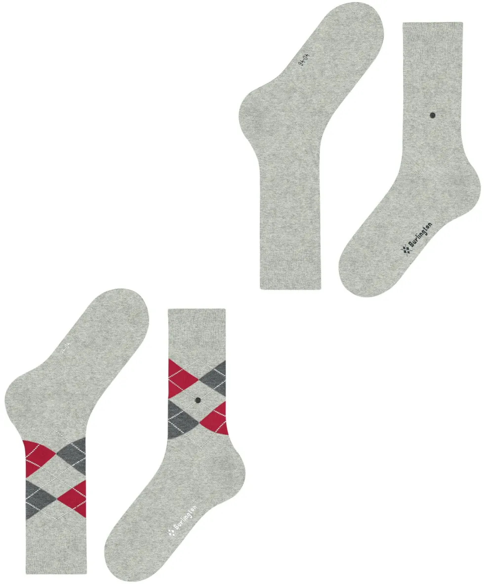 Burlington Everyday 2-Pack herensokken, grijs (lt. heather)