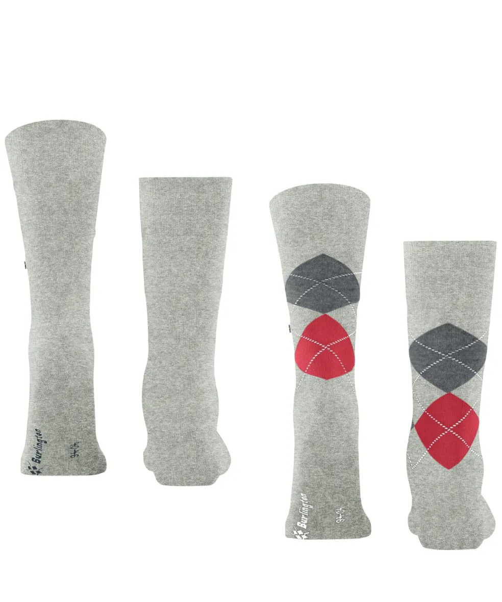 Burlington Everyday 2-Pack herensokken, grijs (lt. heather)