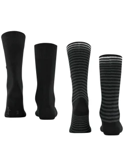 Burlington Everyday Stripe 2-Pack herensokken, zwart (black)